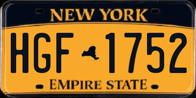 NY license plate HGF1752