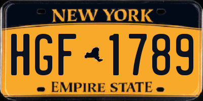 NY license plate HGF1789