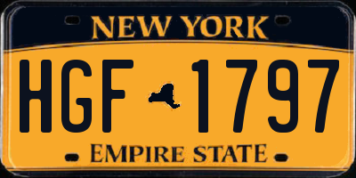 NY license plate HGF1797