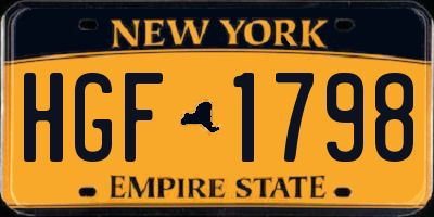 NY license plate HGF1798