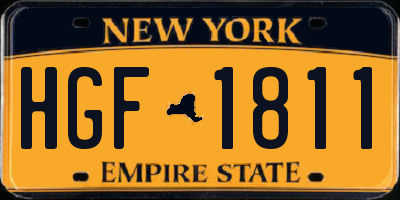 NY license plate HGF1811