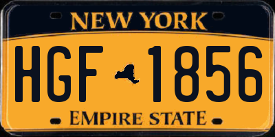 NY license plate HGF1856