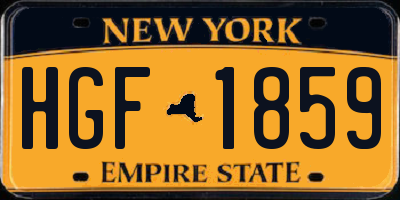 NY license plate HGF1859