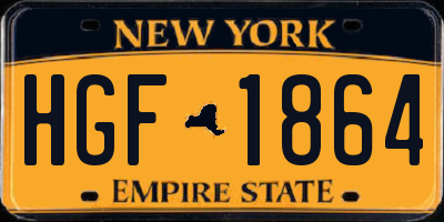 NY license plate HGF1864