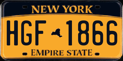 NY license plate HGF1866