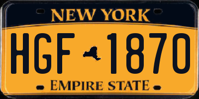 NY license plate HGF1870