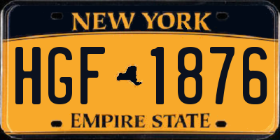 NY license plate HGF1876