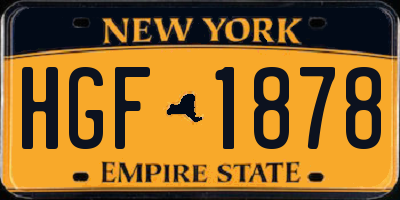 NY license plate HGF1878