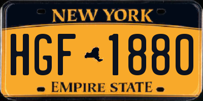 NY license plate HGF1880
