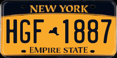 NY license plate HGF1887