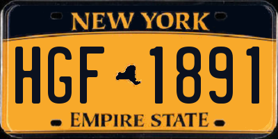 NY license plate HGF1891