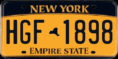 NY license plate HGF1898