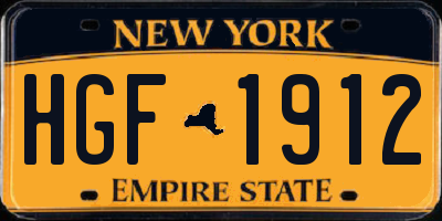 NY license plate HGF1912