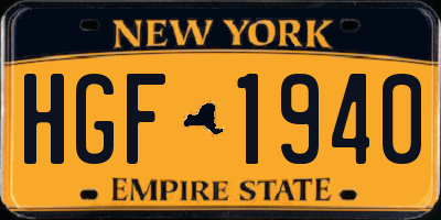 NY license plate HGF1940
