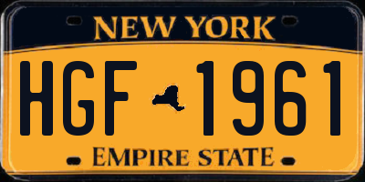 NY license plate HGF1961