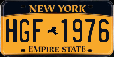 NY license plate HGF1976