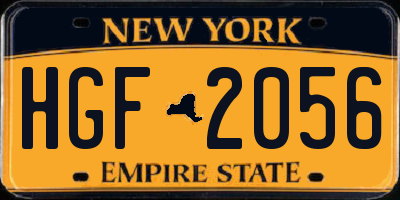 NY license plate HGF2056