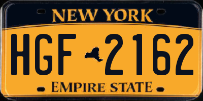 NY license plate HGF2162