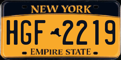 NY license plate HGF2219
