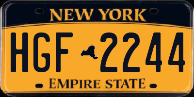 NY license plate HGF2244
