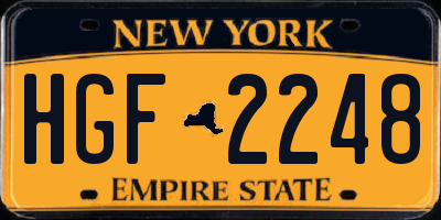NY license plate HGF2248