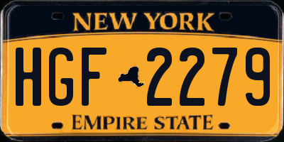 NY license plate HGF2279
