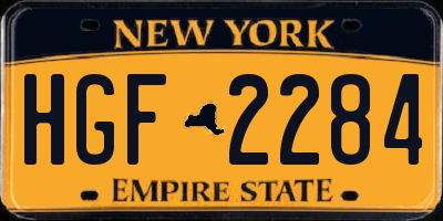 NY license plate HGF2284