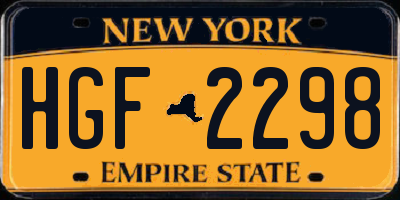 NY license plate HGF2298