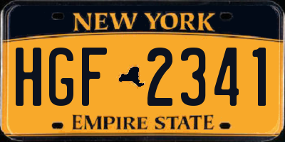 NY license plate HGF2341