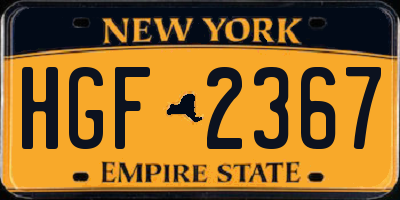 NY license plate HGF2367