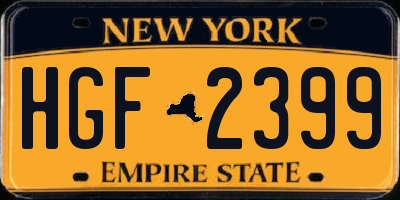 NY license plate HGF2399