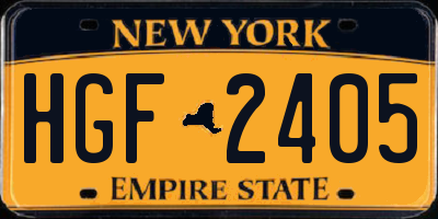 NY license plate HGF2405