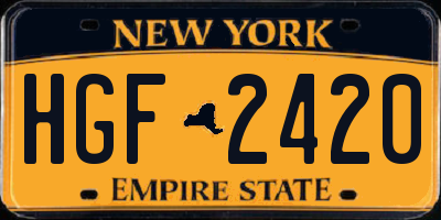 NY license plate HGF2420