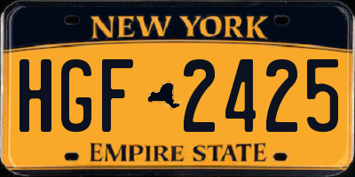 NY license plate HGF2425