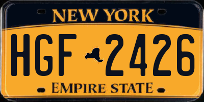 NY license plate HGF2426