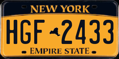 NY license plate HGF2433