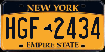 NY license plate HGF2434