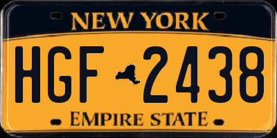 NY license plate HGF2438