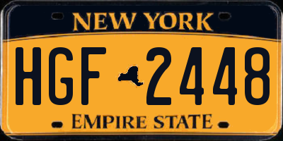 NY license plate HGF2448