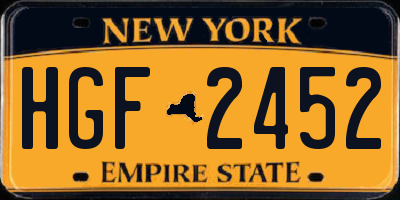 NY license plate HGF2452