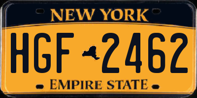 NY license plate HGF2462