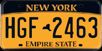 NY license plate HGF2463