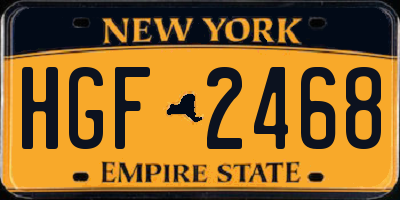 NY license plate HGF2468
