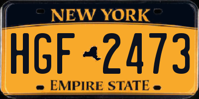 NY license plate HGF2473