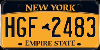 NY license plate HGF2483