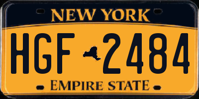 NY license plate HGF2484