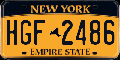 NY license plate HGF2486