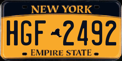 NY license plate HGF2492