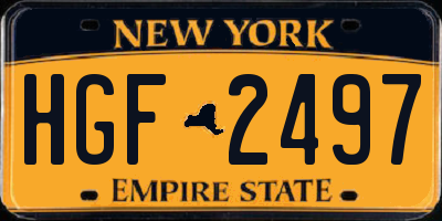 NY license plate HGF2497
