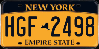 NY license plate HGF2498